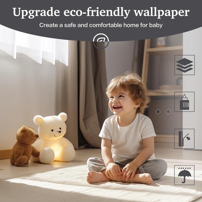 Dimoon 17.7''x177'' Peel and Stick Wallpaper Grey Contact Paper for New Environmentally Friendly Materials Thickening Upgrade Embossed Renter Friendly Gray Wall Paper Modern Vinyl Countertop Bedroom - Image 2